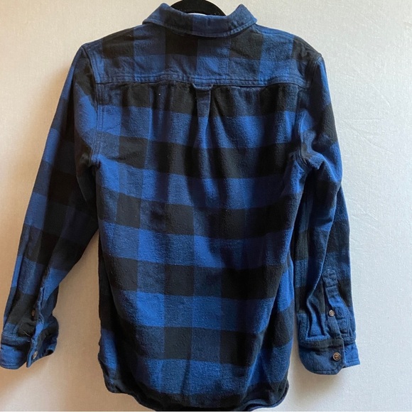 Jachs blue black cotton plaid flannette button up shirt Sz M - Picture 9 of 9